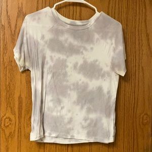 Size M American Eagle Ribbed Tshirt White and Gray